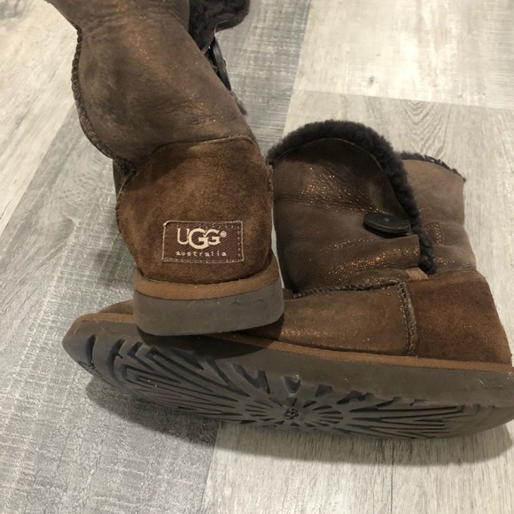 UGG Australia Brown Sparkle Suede Boots - Picture 2 of 5